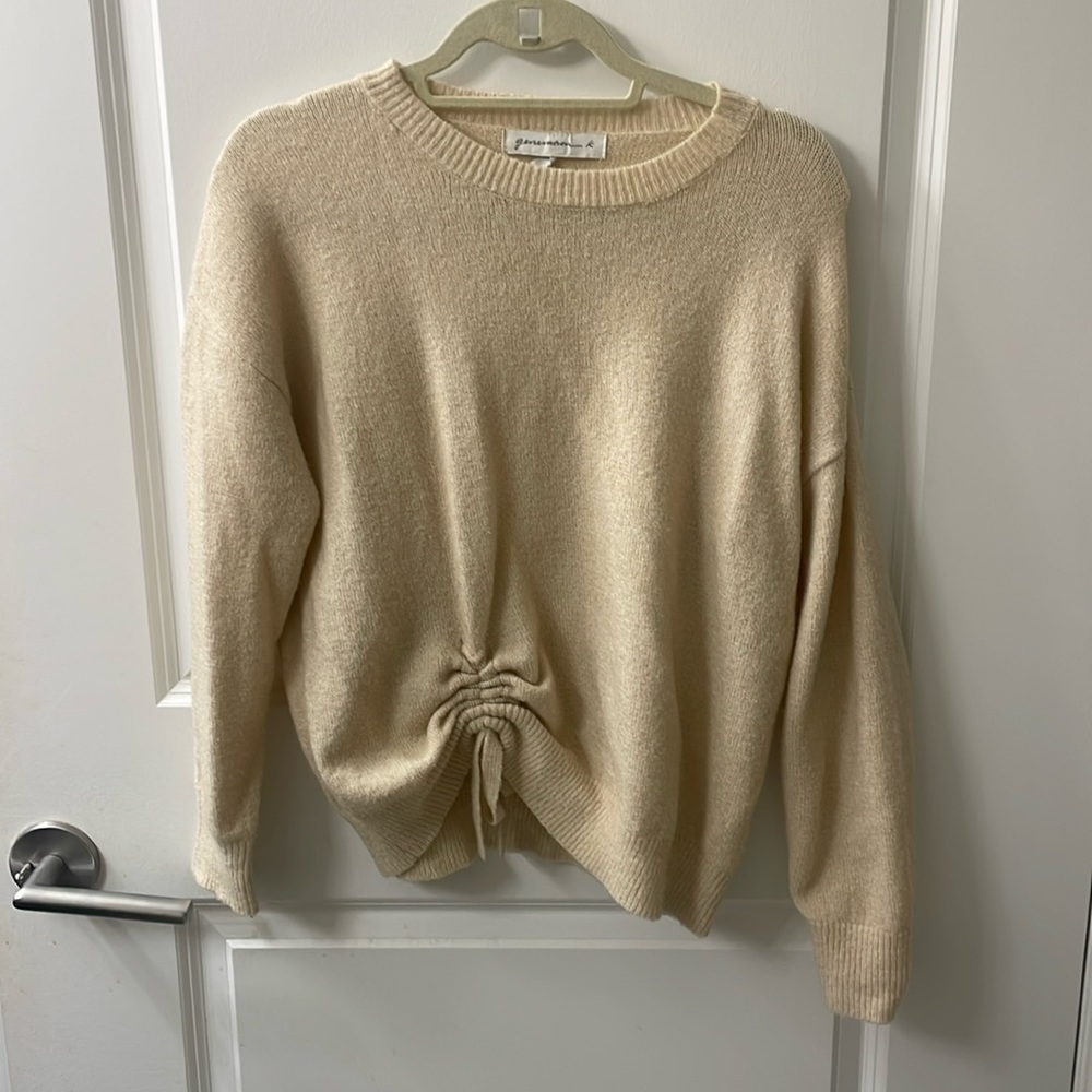 Cream rushed, sweater, size XS